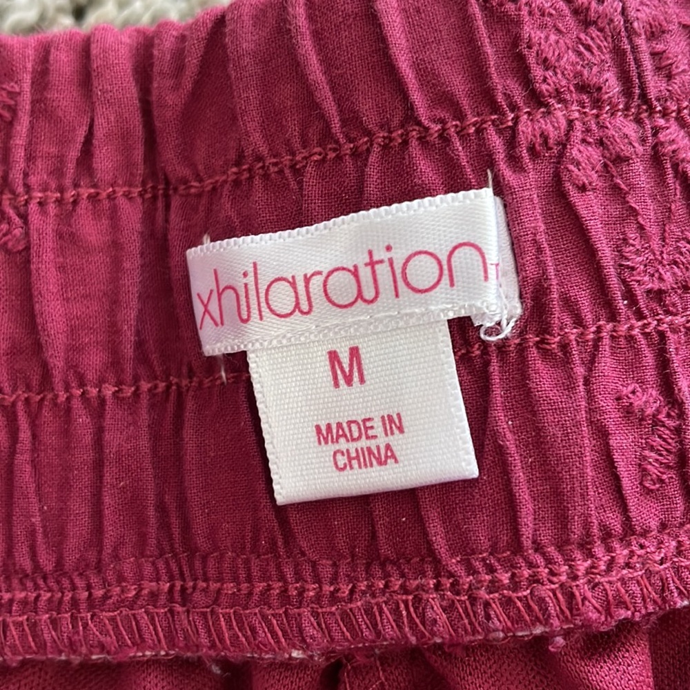 Red Linen Shorts - Picture 2 of 2